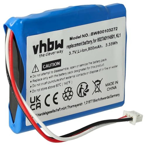vhbw Akku kompatibel mit Tomtom Via 1505, 1505M, 1505T, 1535T, 1535TM, 1605 GPS Navigation Navi (900mAh, 3,7V, Li-Ion)
