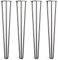 Lot 4 Pieds En Épingle À Cheveux En Acier Double 12mm - Style Milieu Du 20ème Siècle - Protège-Pieds, Guide Installation Et Vis Inclus - Disponible Dans 40cm-86cm Et Une Gamme Complète De Finitions