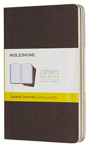 Moleskine CH012P2 Pocket Squared Cahier Journal - Coffee Brown (Pack of 3)
