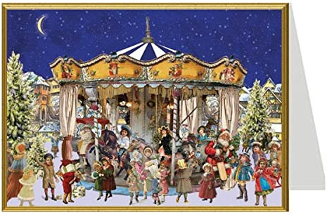 Weihnachtskarte, viktorianischKarussell, Format B6