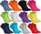 Rainbow Socks - Donna Uomo Colorate Calzini Corti di Cotone - 12 Paia - Nero Bianco Grigio Porpora Blu Marina Jeans Blu Arancione Rosso Giallo Verde Fucsia Merda - Taglia 36-38