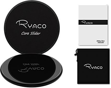 Ryaco Gleitscheiben Fitness Sliders – 2er Set Doppelseitige Gliding Discs für Hause Training Bauch Workouts & Ganzkörpertraining – Gratis Tragebeutel – für Teppich, Fliesen, Laminat, Holzboden