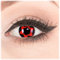 Farbige Kontaktlinsen zu Fasching Karneval Halloween 1 Paar Crazy Fun rote schwarze 'Big Uchiha' mit Kombilösung (60ml) + Behälter - Topqualität von 'Glamlens' ohne Stärke