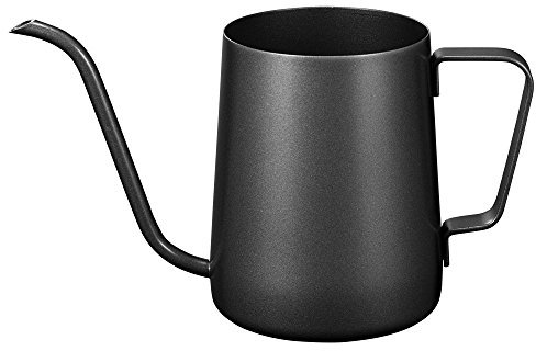 Pour Over Kettle Teekanne mit Schwanenhals, lang, schmal, Tropfauslauf, 350 ml, Schwarz