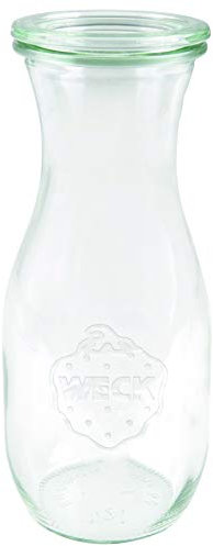 Weck Saftflasche 500 ml (Hochwertiges Einweck, Einmach Glas mit Glasdeckel; geeignet für Flüssigkeiten; Hitzebeständig; Mikrowellengeeignet; Backofengeeignet; Rundrandglas)764, 6 Stück