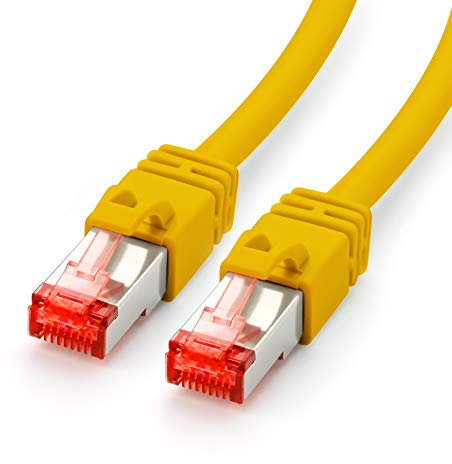 CAT.7 Ethernet Patchkabel (RJ45) | 20m | gelb | LAN-Kabel | Netzwerkkabel | S/FTP | bis zu 10 Gbit/s