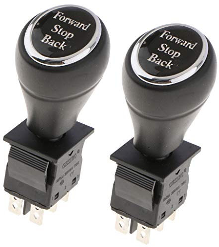 Almencla On-Off-On 6-Pin 3 Position Joystick Switch Interrupteur de Remplacement pour Voiture, 2 Pièces, Noir