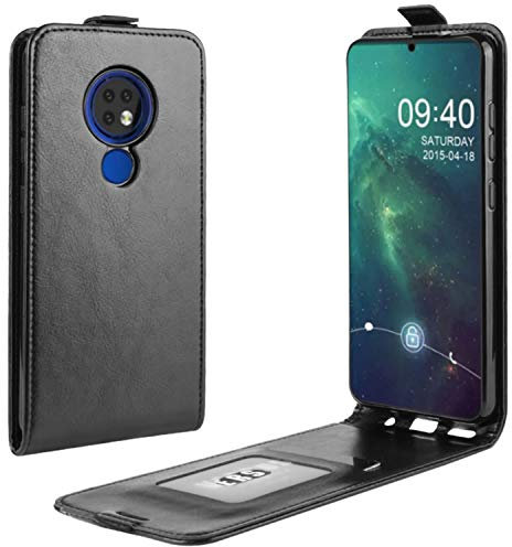 HualuBro Nokia 7.2 Hülle, Nokia 6.2 Hülle, Premium PU Leder Brieftasche Schutzhülle HandyHülle [Magnetic Closure] Handytasche Flip Case Cover für Nokia 7.2 Tasche (Schwarz)
