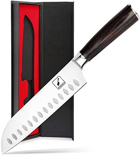 imarku Santoku Messer, 17cm Kochmesser, Profi Scharfes Küchenmesser, Edelstahlmesser, Ergonomischer Griff, Qualitätsmesser - Geeignet als Geschenk für Männer oder Frauen