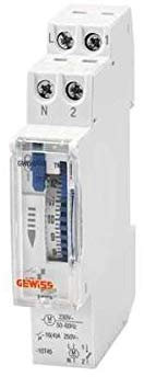 Gewiss - Interruttore orario settimanale analogico con resistore, 1 INV, 2,5 m