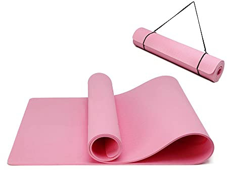 Oak & Tea Tapis de yoga tapis de yoga épais antidérapant pour homme/femme tapis d'exercice pour la gym à la maison avec sangle de transport méditation pilates 183 x 61 x 0.6 cm