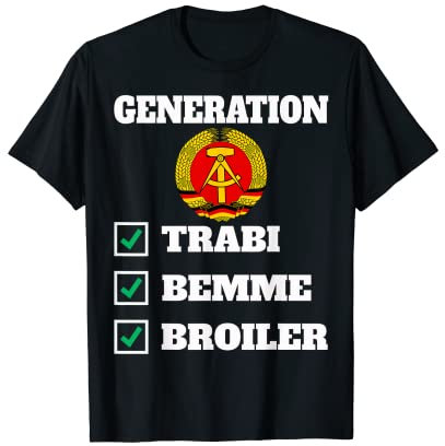 DDR Bekleidung DDR Fun DDR Produkte - T-Shirt für Erwachsene, Unisex - Schwarz, S - Halbarm, Klassische Passform, Crew-Ausschnitt, Retro DDR Nostalgie, Geschenk