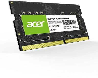 Acer SD100 DDR4 8go SODIMM 3200 MHz CL22 - RAM 260 Broches pour Ordinateur Module mémoire Basse Tension - Mémoire vive pour PC Portable et Notebook (unité Simple)