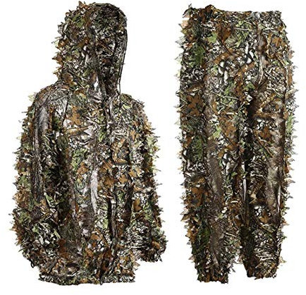 Ghillie Suit,Jagdbekleidung Herren Set,Tarnanzug Jagd Wald,Tarnkleidung Kinder Damen Herren Camouflage,Tarnungszubehör Anwendbar Für Militär, Dschungeljagd, Paintball,Airsoft,Wildlife-fotografie (L)