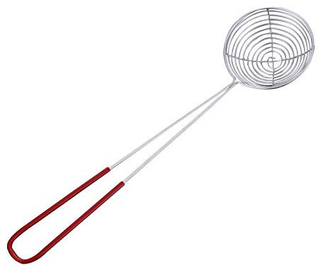 QOTSTEOS Stainless Steel Pea Strainer, Multifunction Long Handle Non-stick Pearl Scoop Strainers Colander for Kitchen Frying Food Pasta Bean Vegetable, Practical Bar Strainer Tool(size:S)