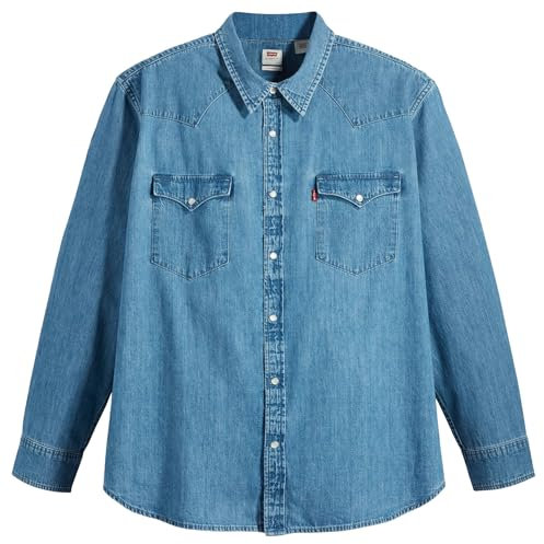 Levi's Men's Big & Tall Classic Western Button Down Shirt, Franklin Stone Wash, XXL
