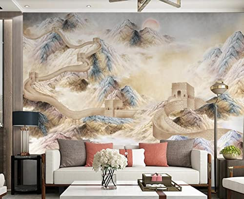 Tapeten Fototapete 3D Effekt Chinesische Mauer Retro Wandbilder Wohnzimmer Deko Schlafzimmer Tapete Vliestapete