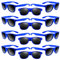 ASTARON 12 Stück Neon Sonnenbrille Blau - Vintage Retro Lustige Brille für Strand, Hochzeit, Pool und Party Supplies