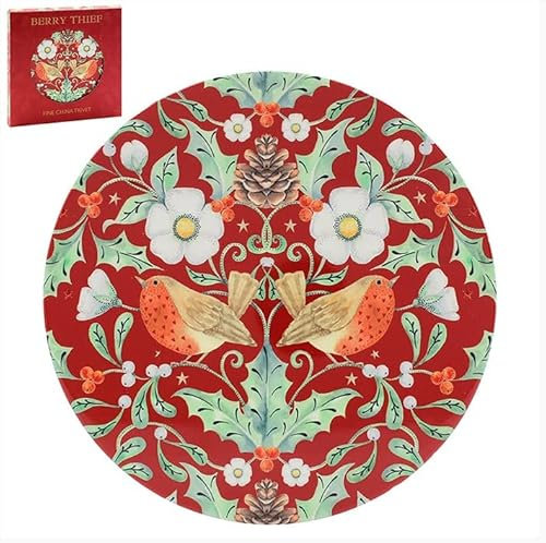The Leonardo Collection LP52795 William Morris Inspired Red Berry Thief Trivet Fine China Gift Boxed Christmas