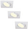 HCFEI LED Einbaustrahler ultra Flach | 425 Lumen | 230V 5W | Dimmbar | Gehäuse Eckig | Schwenkbar | Weiß-Matt (3er - Warmweiß)