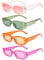 Unning 4 Pack Retro Rectangle Sunglasses Women Vintage 90s Trendy Sunglasses Set Square Glasses for Women Men