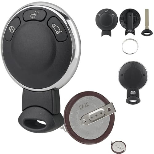 3 Buttons Mini Cooper Key Fob with VL2020 Battery Mini Car Key Mini R56 R57 R60 Countryman Key Shell with Uncut Blade