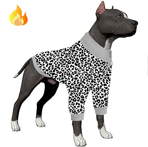 LovinPet Große Hundejacken für Dobermann – Haustierkostüm, warmer, verbesserter Flanellstoff, einfach, schwarz, weiß, dünn, warmer Pullover für Hunde, gemütlicher Hunde-Wintermantel für kaltes Wetter