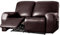 SHUOJIA 6-teiliges Sofabezug-Set Aus Wasserdichtem Leder, PU-Liegestuhl, Split-Stretch-Couch-Schonbezug, Geneigte Sofabezüge Für 2-Sitzer-Sofa-Schonbezüge, Waschbar (Dark Coffee)