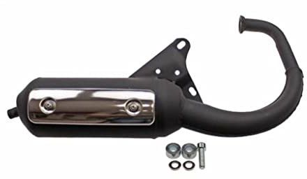 Offener Ersatz-Auspuff passend für Yamaha Slider EW50, MBK Stunt 50 SA09, MBK Booster, Yamaha BWs – Auspuffanlage für stehenden Minarelli 50ccm – Originaloptik