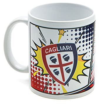 CAGLIARI CALCIO Tazza in Ceramica Prodotto Ufficiale (Grafica Comics)
