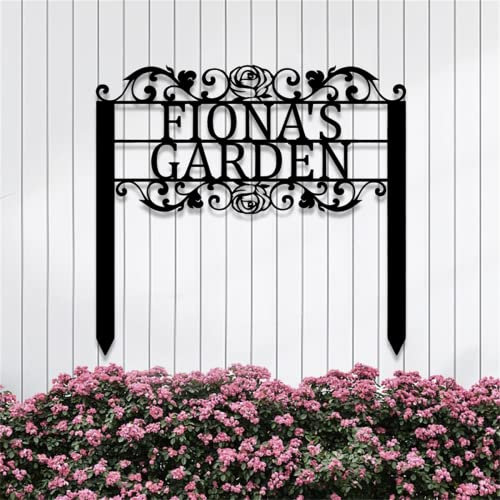 Riaeelvs Panneaux de jardin floraux personnalisés, art de cour en métal, pieu de jardin, panneau en métal, décoration de pelouse, panneaux de terrasse et décoration extérieure