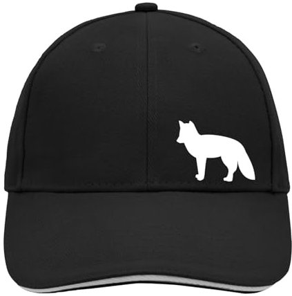 Huuraa Cappy Mütze Fuchs Silhouette Geschenk Black/Light Grey Fuchs Präsent