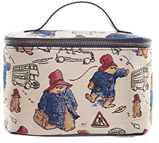 Signare Classic Paddington Bear Woven Tapestry Vanity Travel Toiletries Make Up Cosmetics Multi Purpose Storage Bag Case Box - One Size Measures Approx 9 Inches (W) x 6 Inches (H)