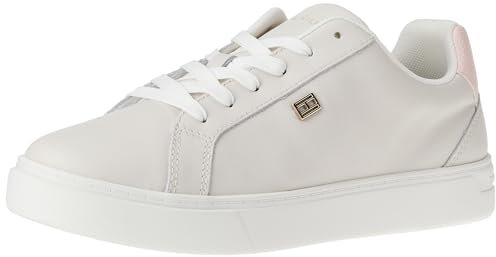 Tommy Hilfiger Essential Court Sneaker FW0FW07686, Zapatilla con Suela Cupsole Mujer, Gris (Misty Coast), 37 EU