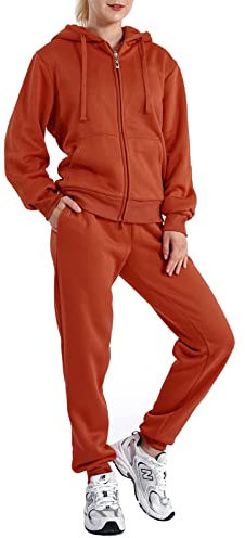 Trainingsanzüge für Damen Set Sweatsuits 2-teiliger Trainingsanzug, Rost 1, X-Large
