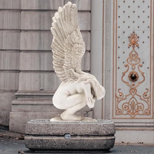 Redemption Angel Statues - Peaceful Thinker Angel Figurine for Church Yard Patio Lawn Garden Courtyard Prayer Fairy Ornaments Outside Statuette Gazebo Porch Decorations GDST05B