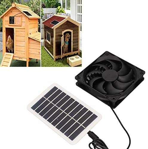 Solarpanel Ventilator, Abluftventilator mit Netzteil, Luftabzug Solarenergie, Haustier Haus Windmaschine, Outdoor RVS 15W Batteriepanel, 3,84W Extraktionswerkzeug, Solar Power Panel für Außen