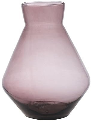 INNA-Glas Blumenvase RAMUNDA aus Glas, recycelt, violett-klar, 30 cm, Ø 25 cm - Farbige Vase