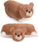 BRUBAKER Kuscheltier-Kissen Bär - 2 in 1 Teddybär und Kuschelkissen - 40 x 30 cm Plüschtier - aufklappbares Kinder Plüschkissen mit Klettverschluss - Tierkissen Stofftier Teddy - Braun