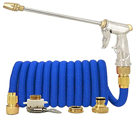 Gartenschlauch-Wasserpistole, Verstellbare Düse, Teleskop-Bewässerungsschlauch, Hochdruckreiniger, Gartenreinigungssprühgerät (Farbe: A, Größe: 100 Fuß) (Farbe: A, Größe: 100 Fuß) (B 75 Fuß)