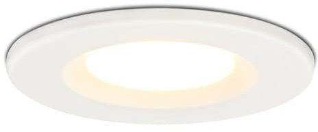 HOFTRONIC - Venezia LED Einbaustrahler Flach 45mm Weiß 230V - IP65 Wasserdicht - 6W 650 Lumen - 2700K Extra Warmweiß - Dimmbar Spots für Badezimmer, Außenbereich, Küche, Wohnzimmer