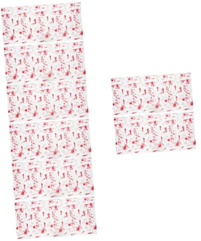 HEMOTON 8 STK Halloween-tischdecke Rote Bluttischdecke Blutige Tischdecke Halloween-mantelschal Zombie-Vampir-tischdecken Halloween-tischdekoration Weiß Geist Polyester Schreibtisch