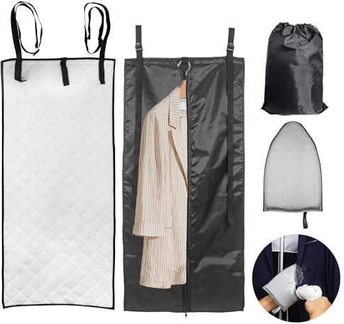 EVEME Almohadilla de vapor de doble cara para puerta + guantes de planchado para vaporizador de mano, almohadilla de prensa de vapor, tabla de planchar, almohadilla de prensa vertical para tabla de