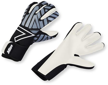 Mitre Impel Torwarthandschuhe | Stoßdämpfung | Extra Grip, Schwarz/Grau, Größe 7