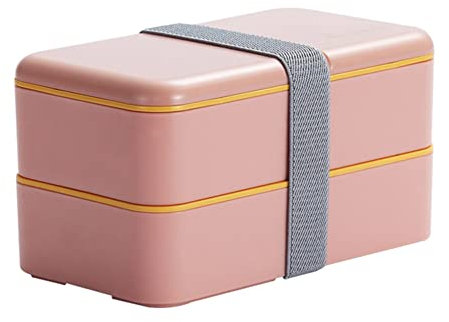 INTCHE Bento Boxen für Erwachsene Kinder, Alles im Einem Stapelbarer Premium Japanischer Erwachsener Bento Box Container mit Utensilien (Rosa)