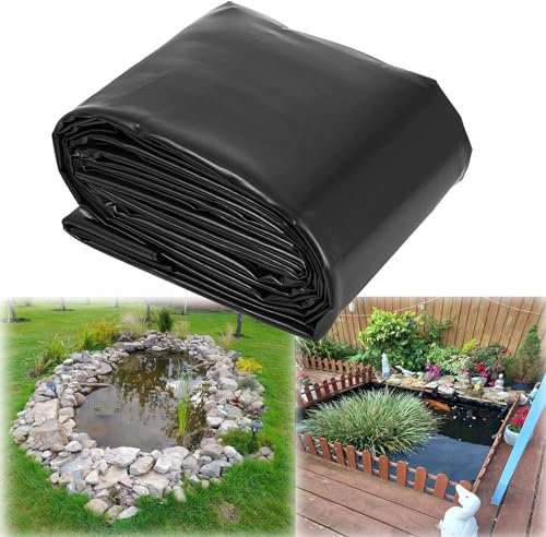Bcojnlue Exterieur Bâche D'étang Résistante Aux UV Revêtement D'étang 4x5m 5.5x7m 8x8m Flexibles Découpable Étang Liner pour Piscine Jardin Réservoir(Taille:3x4.0m)
