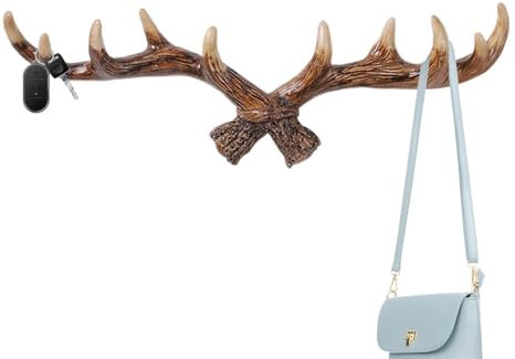 Shurzzesj Wandhaken Geweih, Garderobenhaken Motiv Geweih, Geweih Kleiderhaken, Geweih Wandgarderobe, Mehrzweckhaken Und Wanddeko, Jahrgang Wandhaken Handtuchhaken Für Schlafzimmer, Garderobe