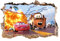 Grenric 3D-Auto-Tapete, Wandaufkleber für Kinderzimmer, Kinderzimmer, Wanddekoration, Cartoon-Poster, Dekoration
