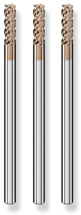 Cleqee Lot de 3 fraises à queue en carbure de tungstène - Fraise carrée de 3 mm - Revêtement AlTiN - 4 lames - Foret hélicoïdal CNC - Longueur de la lame : 7 mm - Longueur totale : 50 mm - Diamètre de