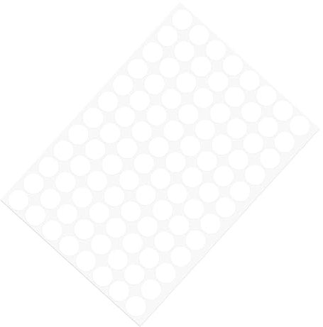 METALLIXITY Screw Hole Cover Stickers (15mm Dia) 96Pcs in 1 Sheet, PVC Shelf Peg Sealing Cap Waterproof - for Cupboard Closet Furniture, White